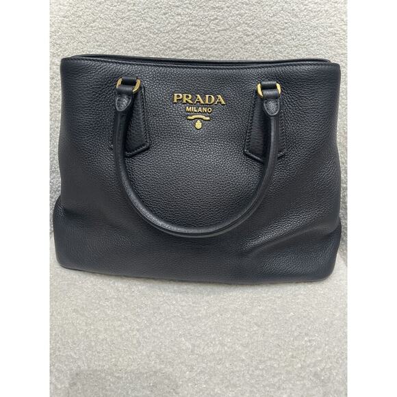 Prada Vitello Phenix Leather Handbag in Black - Brand New with Tags